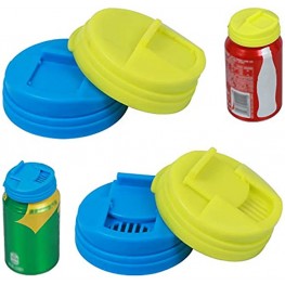 4 Pack Soda Can Covers Beer Cans Cover Leakproof Cap Press Type Splash Cap for Carbonated Water or Soft Drink