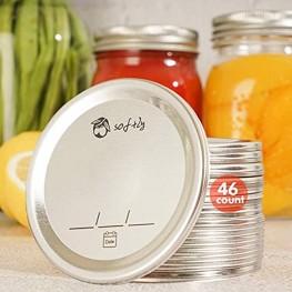 46 Count 70mm Canning Lids Regular Mouth,Split-Type seal Canning Jar Lids with Leak Proof Silicone for Mason Jar Canning Lids （silver ）