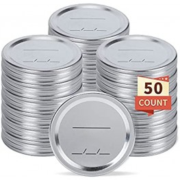 50-Count,Regular Mouth Canning Lids for Ball Kerr Jars Split-Type Metal Mason Jar Lids for Canning Food Grade Material 100% Fit & Airtight for Regular Mouth Jars