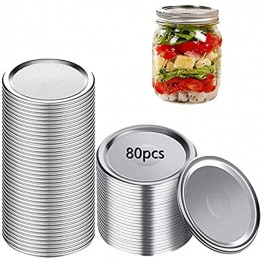 80-Count BOLACHT Regular Mouth Canning Lids Split-Type Metal Mason Jar Lids for Canning Food Grade Material 100% Fit & Airtight for Wide Mouth Jars Canning Flats for Ball