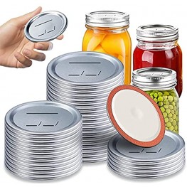 Canning Lids FGSAEOR Regular Mouth Mason Jar Lids for Ball and Kerr Jars Split-Type Metal Canning Jar Lids with Silicone Seals for Canning Silver 26 Count