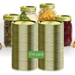 Canning Lids Regular Mouth Mason Jar Lids Split Type -Gold 116-Count,70mm