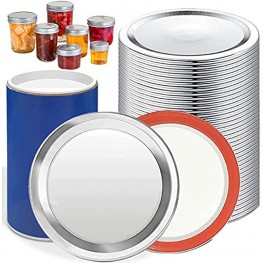 FOLUO 50 Count Canning Lids regular,70MM Mason Jar gLids,Premium Metal Lid Split-Type with Reusable Leak Proof Split-Type Lids with Silicone Seals Rings,Use for Home Canning & Food Storage