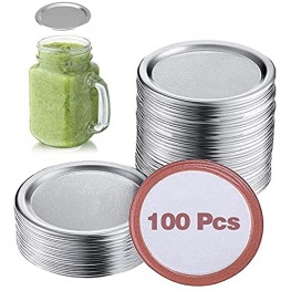 SMOOTHCLUE Canning Lids 100 Count Canning Lids Regular,Canning Jar Lids,Mason Jar Canning Lids Food Grade Material Leak Proof & Airtight 70mm