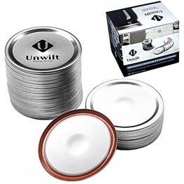 Unwilt Wide Mouth Canning Lids 48 Count Mason Jar Lids 3.3inches86mm Leak Proof Metal Lid Alternatives for Ball Kerr Tattler Airtight Canning Seals Split-Type Lid for Water Bath Canning