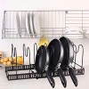 Expandable Pot and Pan Organizers Rack Cabinet Pantry Bakeware Organizer Rack Pans Pot Lid Organizer Rack Holder with 10 Adjustable Compartments