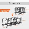 FOCUSLINE Pot Rack Organizer Expandable Pots and Pans Organizer for Cabinet Pot Lid Organizer Holder Rack for Kitchen Counter and Cabinet Bakeware Organizer10 Adjustable Compartments