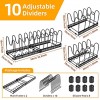 Pot Organizer Rack for Cabinet -Expandable Pots and Pans Organizer Pot Holder Rack Fit for Kitchen Counter and Cabinet Pot Pan Lid Rack Bakeware Organizer Rack Holder with 10 Adjustable Compartments