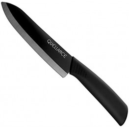 Ceramic Chef Knife QUELLANCE Ultra Sharp Professional 6-Inch Ceramic Kitchen Chef's Knife with Sheath Cover Perfect Sharp Knife for Cutting Boneless meats Sashimi Fruits and Vegetables Black