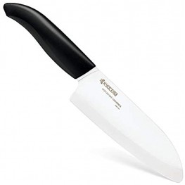 Kyocera Advanced Ceramic Revolution Series 5-1 2-inch Santoku Knife Black Handle White Blade