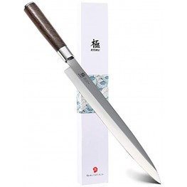 KYOKU Samurai Series 10.5" Yanagiba Knife Japanese Sushi Sashimi Knives Superior Japanese Steel Wenge Wood Handle with Case