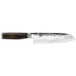 Shun Premier 7" Santoku Knife Hand-Sharpened Handcrafted in Japan Light Agile and Easy to Maneuver 7-Inch Silver