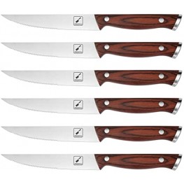 Steak Knives imarku 6-Piece Steak Knife Set Pro German Stainless Steel Premium Serrated Steak Knife with Ergonomic Handle and Gift Box