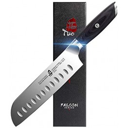 TUO Kitchen Santoku Knife 7 Inch Asian Knife Japanese Chef Knife- German HC Steel Kitchen Knife with Pakkawood Handle FALCON SERIES with Gift Box