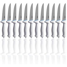 6" Straight Boning Knife White Double Soft Grip Handle Box of 12 CAT 1386W