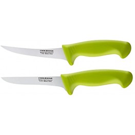 Cook N Home Flexible Curved and Straight Stiff 2 Piece Boning Knife Set 6" Silver