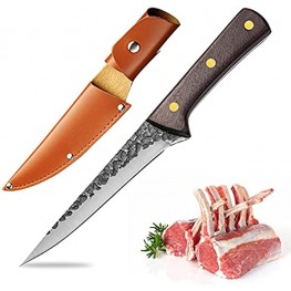 LYUSan 6.1 INCH Meat Cleaver for Boning Filleting and Trimming Sharp Boning Fillet Knives Butcher Knife for Kitchen Outdoor BBQ Camping Tactical