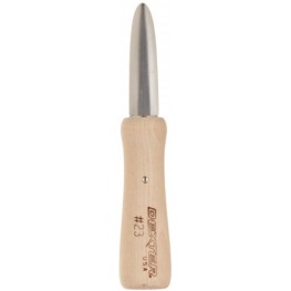 Traditional 23 2-3 8 Providence Pattern Oyster Knife with Wood Handle