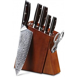 Turwho Professional Chef knife Set Classic Damascus Japanese VG-10 Steel