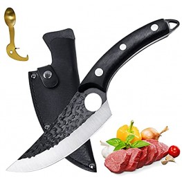 VECELO Viking Knife with Sheath Butcher Boning Knife Forged Boning Knife High Carbon Steel Meat Cleaver Knife Multipurpose Chef Knives for Kitchen BBQ Camping Gifts for Parent Friends