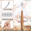 Bakers Bread Lame Tool and Danish Dough Whisk for Baking Cake Pizza Stainless Steel Dough Scoring Knife with 5 Replacement Blades Leather Storage Cover Lame Bread Dough Whisk Slashing Tool