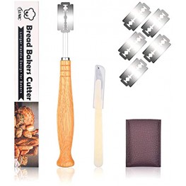 Bread Lame,Premium Bread Dough Scoring Knife with 4 Replacement Blades and Leather Storage Protector Cover,Bread Cutter for Bakers ,Kitchen,Cutting Bread,Sourdough Dough Slashing Lame Tools