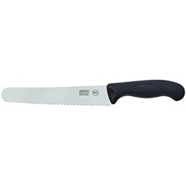 Hoffritz Commercial German Steel Bread Knife with Non-Slip Handle for Home and Professional Use 8-Inch Black
