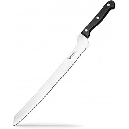 HUMBEE Chef Serrated Bread Knife Offset Blade Edge Bread Knife 12 Inch Offset Black,BK-12-OS