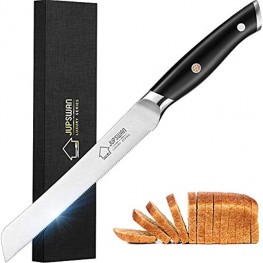 Jupswan Bread Knife 8 Inch Bagel Knife for Homemade Bread Cutting Cake Knives High Carbon Stainless Steel Bread Knives
