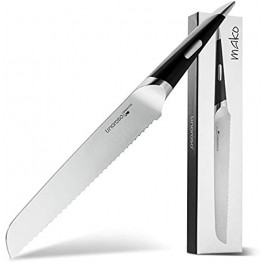 Linoroso Serrated Bread Knife for Homemade Bread,Ultra Sharp Forged German High Carbon Stainless Steel Blade8 inch,Full Tang,Ergonomic Handle- MAKO Series
