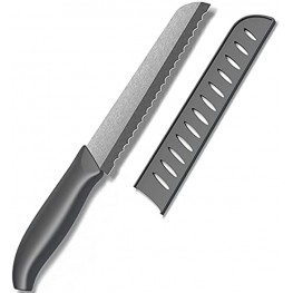 Muncene Advanced Ceramic Bread Knife Ceramic Serrated Slicing Knife Never Need to Sharpen 6 Sharp Blade