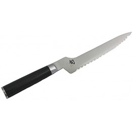 Shun Classic 8.25 Inch Bread Knife Japanese Stainless Steel Slices with Efficiency Scalloped Serrations and Offset Handle Black
