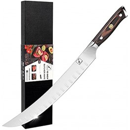 Butcher Knife imarku 10 Inch Carving Knife Sharp Breaking Cimitar Meat Knife 7CR17MOV German Stainless Steel Full Tang Pakkawood Handle with Gift Box