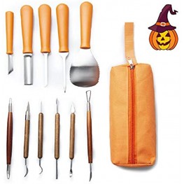 Halloween Pumpkin Carving Kit Halloween Jack-O'-Lantern Professional Pumpkin Carving Tools Heavy Duty Stainless Steel Tools with Carrying Case for Halloween Decoration