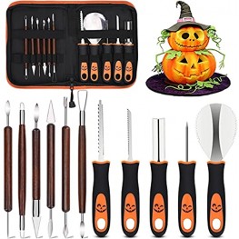 Halloween Pumpkin Carving Kit Tools for Kids 12PCS Professional Pumpkin Carving Knife Carver Set Heavy Duty Stainless Steel Pumpkin Carving Tools for Sculpting Jack-O-Lanterns with Carrying Case