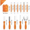 Halloween Pumpkin Carving Kit,Jack-O-Lanterns 11 Piece Professional Pumpkin Cutting Carving Tools Stainless Steel Lengthening and Thickening Pumpkin Carving Set