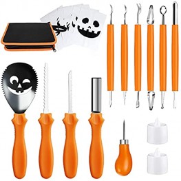 Halloween Pumpkin Carving Kit,Professional Pumpkin Carving Kit with Carrying Case Heavy Duty Stainless-Steel Jack-O-Lanter Carving Knife