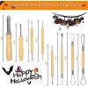 NACIMAX Halloween Pumpkin Carving Kit 16 Pcs Professional Stainless Steel Pumpkin Carving Tools Set with Carrying Case 10 Stencils Pumpkin Sculpting Tools for Jack-O-Lanterns Halloween Decorations