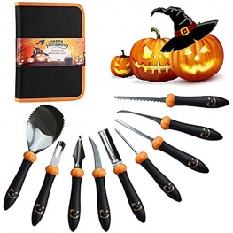 Pumpkin Carving Kit 10 PCS Professional Pumpkin Carving Tools Set with Upgrade Pumpkin Grimace Pattern Handle,