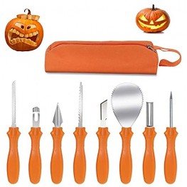 Pumpkin Carving Kit Winmien Halloween Stainless Steel Sculpting Set for Kids and Adults Professional and Heavy Duty Carving Tools for DIY Jack-O-Lanterns with Storage Carrying Bag 8 Piece