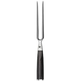Shun Cutlery Classic 6.5-Inch Stainless Steel Two-Pronged Fork Handcrafted Essential Kitchen Tool Holds Place While Slicing or Carving and Assists in Serving Food DM0709 6.5 Inch Black