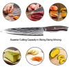 Dnifo Chef Knife 8 inch Japanese Knife AUS-10 73-layer Damascus Stainless Steel Knife Full Tang Kitchen Knives Non-stick Blade Sharp Knife Ergonomic Wooden Handle Gift Box