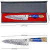 Dnifo Professional Sharp Kitchen Chef Knife 8 Inch Damascus Steel Japanese Kitchen Knives Full Tang Half Bolster Cooking Damascus Knife Non-stick Blade and Anti-rusting Forged Cutlery Knife