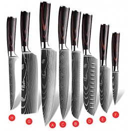 KEPEAK Kitchen Knife Sets 8 piece 3.5-8 Inch Chef Knives High Carbon Stainless Steel Pakkawood Handle Ultra Sharp Cooking Knife for Vegetable Meat Fruit
