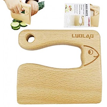 LUOLAO Wooden Kids Knife for Cooking and Safe Cutting Veggies Fruits Cute Fish Shape Kids Kitchen Tools 2-5 Years Old Applicable