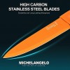 MICHELANGELO Kitchen Knife Set 10 Piece High Carbon Stainless Steel Kitchen Knives Set Knife Set for kitchen Rainbow Knife Set Colorful Knife Set- 5 Knives & 5 Knife Sheath Covers