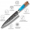 NC Chef Knife Yi 8 Damascus Kitchen Knife High Carbon Stainless Steel Professional Chef Knives Damascus Cleaver Knife Vegetable knife with Ergonomic Handle and Damascus Hammered Pattern