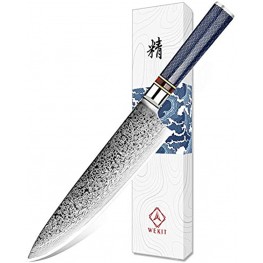 WEKIT Chef Knife 8 Inch Damascus Chefs Knife Japanese VG10 Kitchen Knife Sharpest 67-Layer High Carbon Stainless Steel knife Pro Cooking Knife Meat Cutting Gyuto Chef Knife with Sheathtype 1