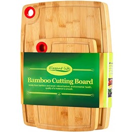 2 Pack Bamboo Cutting Board Set,Chopping Board Set,Wood Cutting Board Set Heavy Duty Heavy Duty Serving Tray with Hook Large Cutting Board Bamboo Set Small Cutting Board Wood for Meat & Vegetables