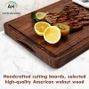 AZRHOM Large Walnut Wood Cutting Board for Kitchen 17x11 Gift Box with Non-slip Mats Juice Groove Handles Extra Thick Reversible Butcher Block Chopping Board Cheese Charcuterie Board